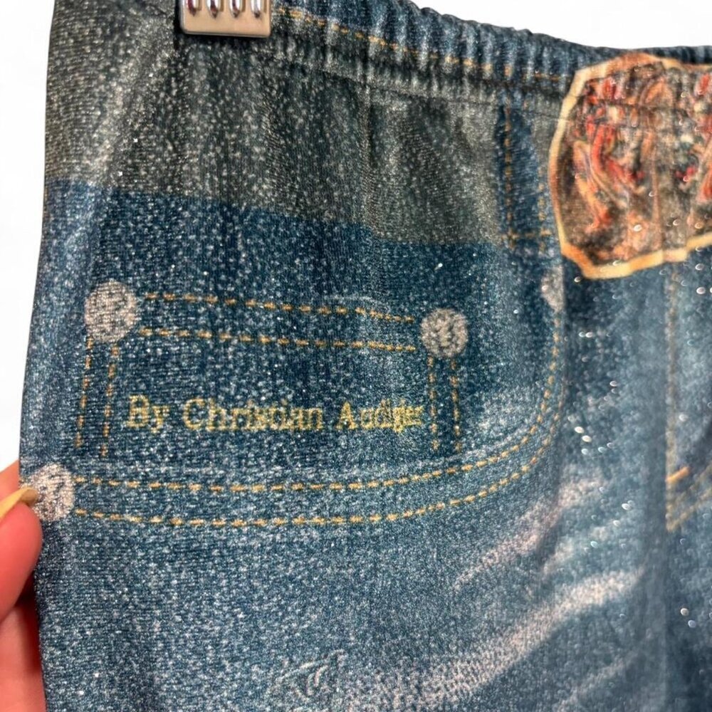 Ed Hardy Embellished Gem Leggings XS Y2K Grunge Punk - Picture 6 of 8